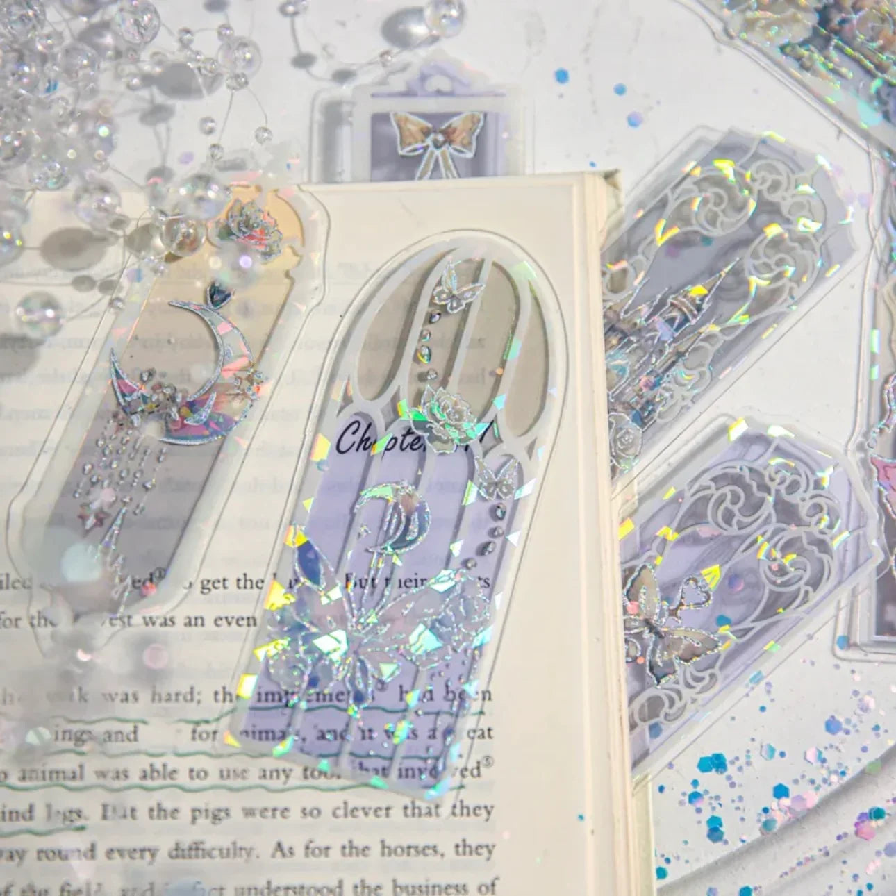 HOLOGRAPHIC SHINY CASTLE BOOKMARK