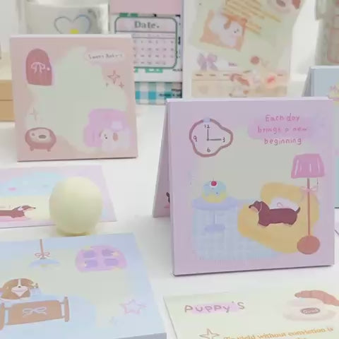 KAWAII PASTEL PUPPY MEMO PADS