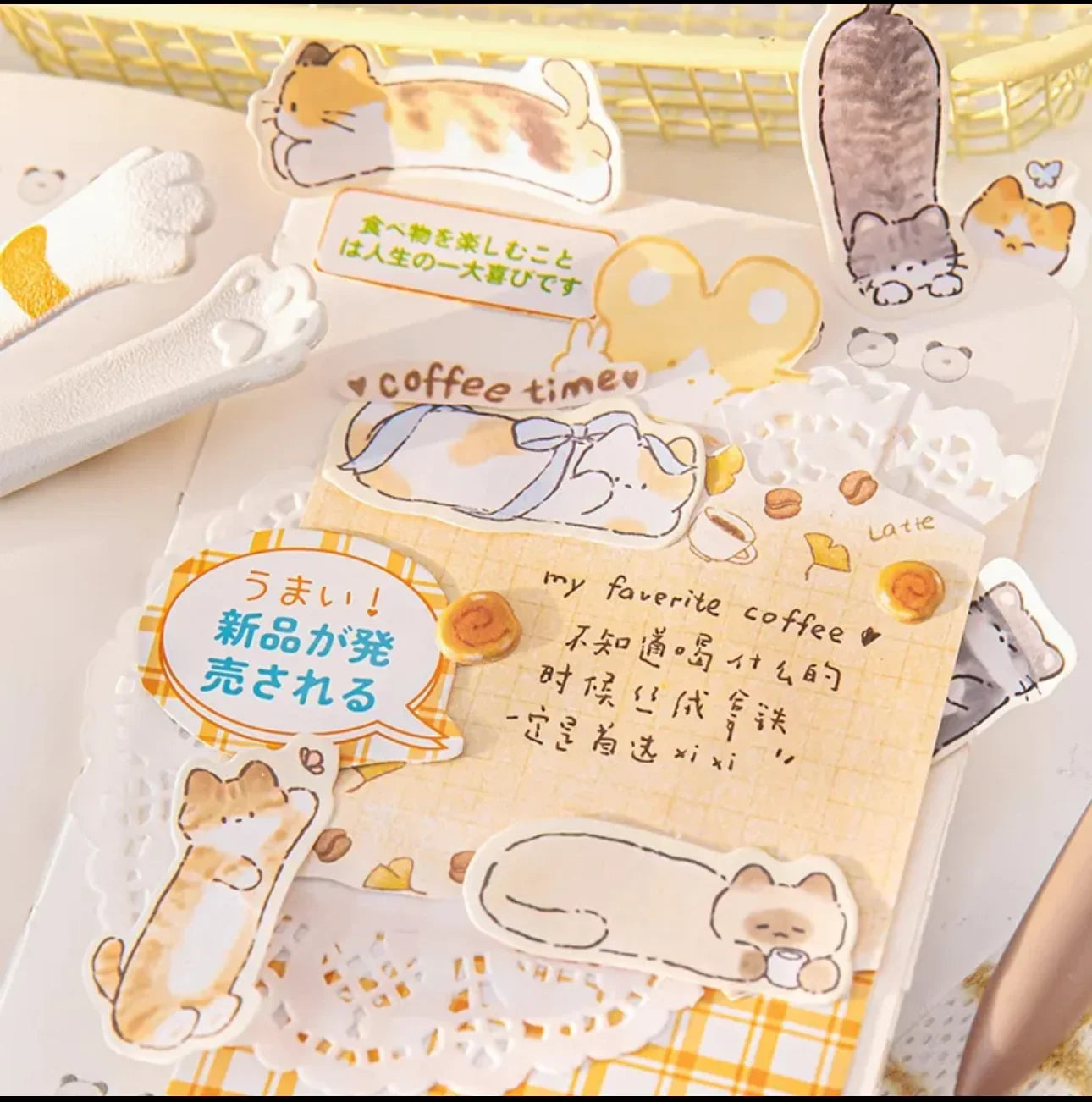 KAWAII CAT STICKY NOTE TABS
