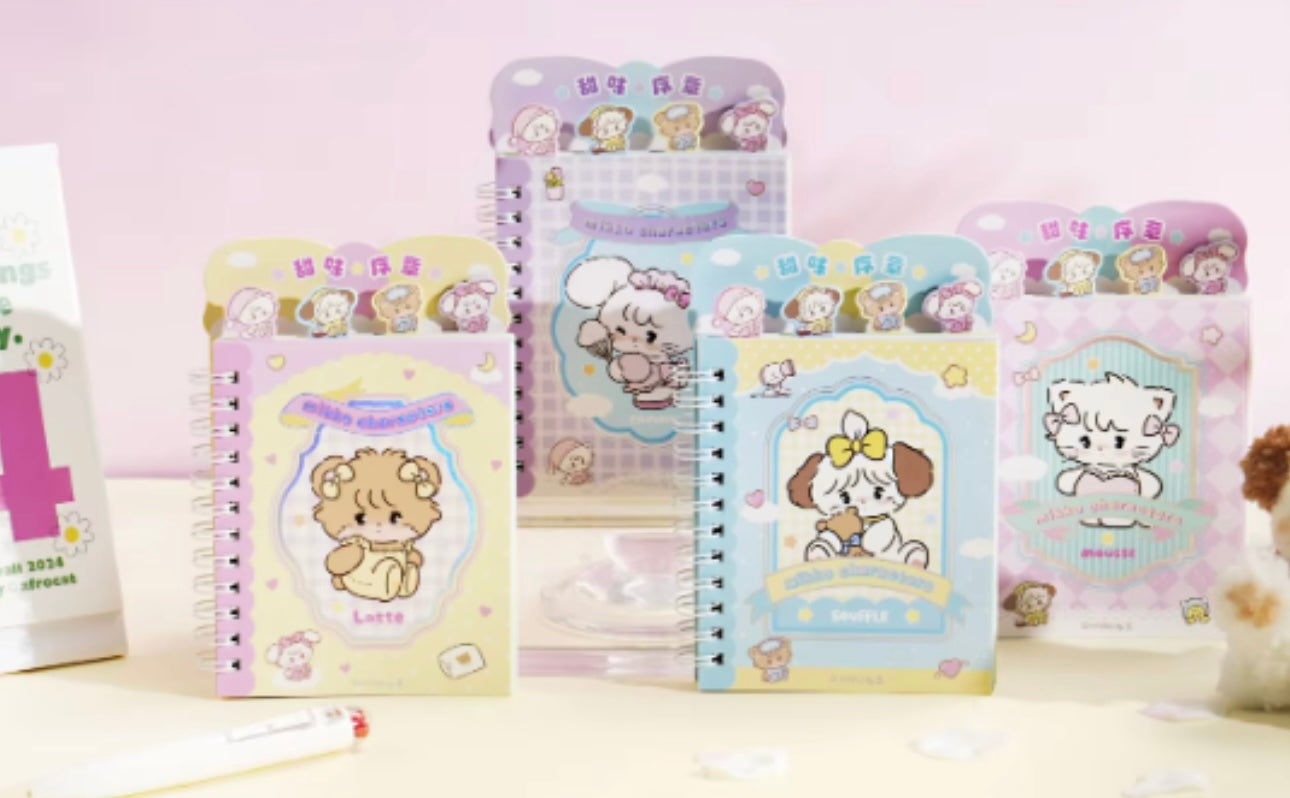 MIKKO-Sweet Prelude- mini spiral notebook with die-cut index [random colour from picture]